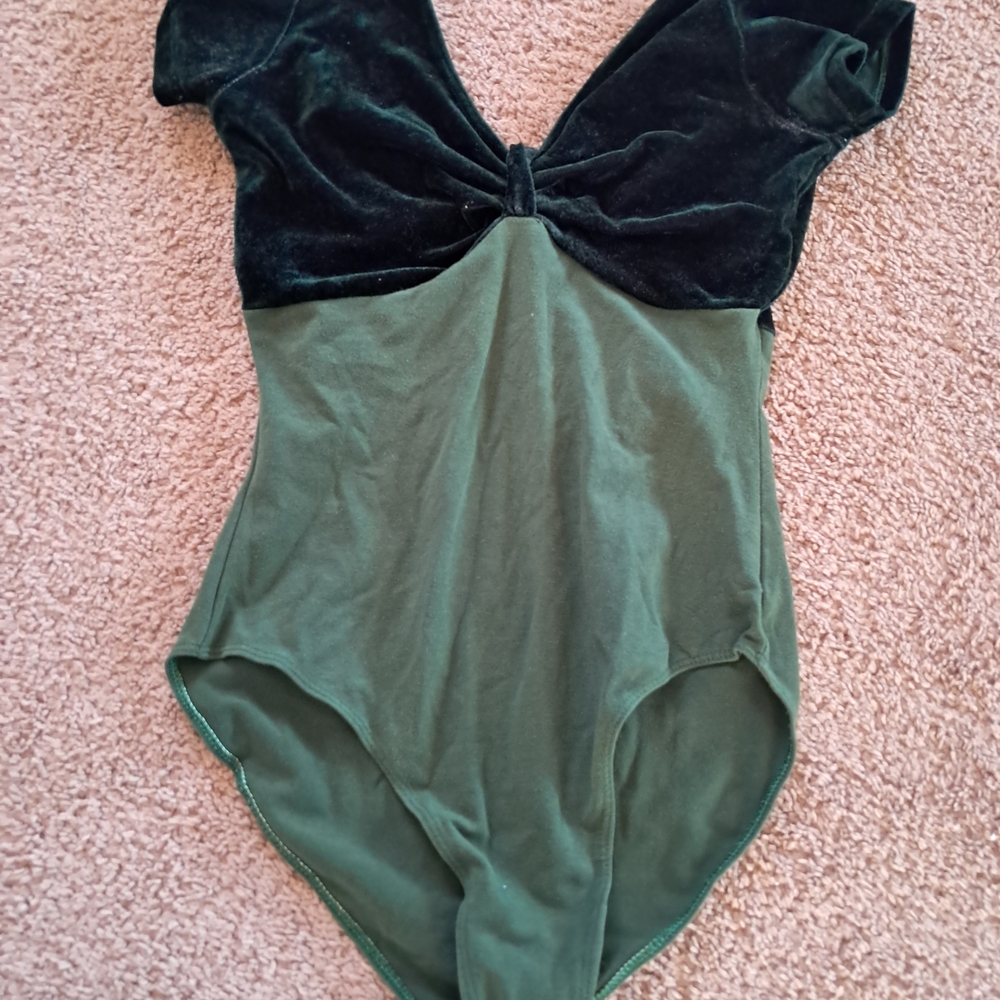 Green Velvet Leotard